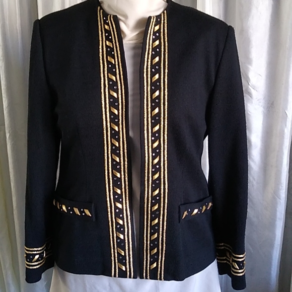 Black and Gold  women's blazer - Picture 2 of 12